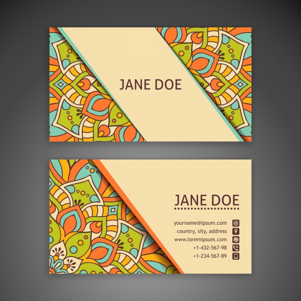 Business card and vintage decorative elements, hand drawn background (26 )