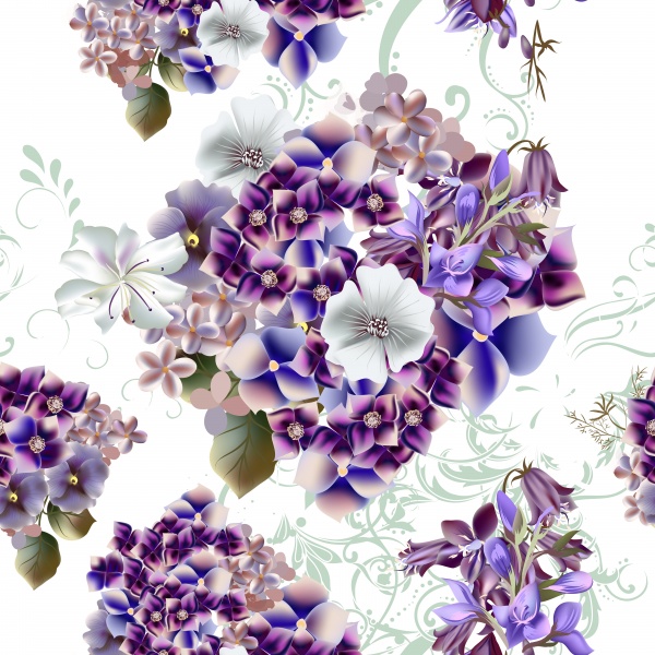 Floral vector illustration with flowers in watercolor style (14 )
