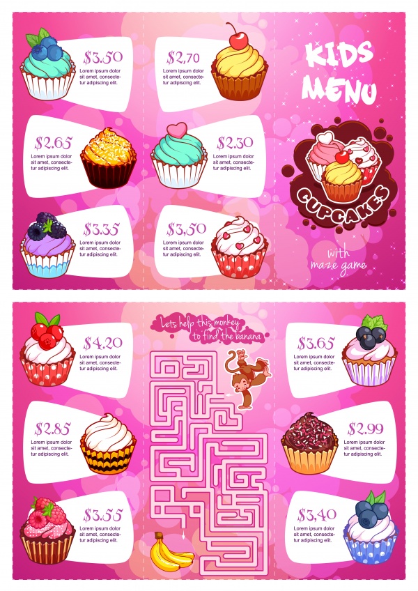 Set of cupcakes with different berries, food menu (18 )