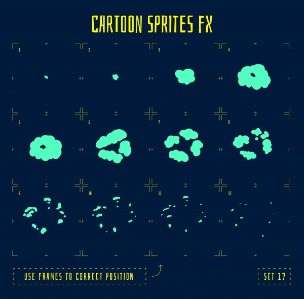 Sprites of energy explosion and light effect for game creation (50 )
