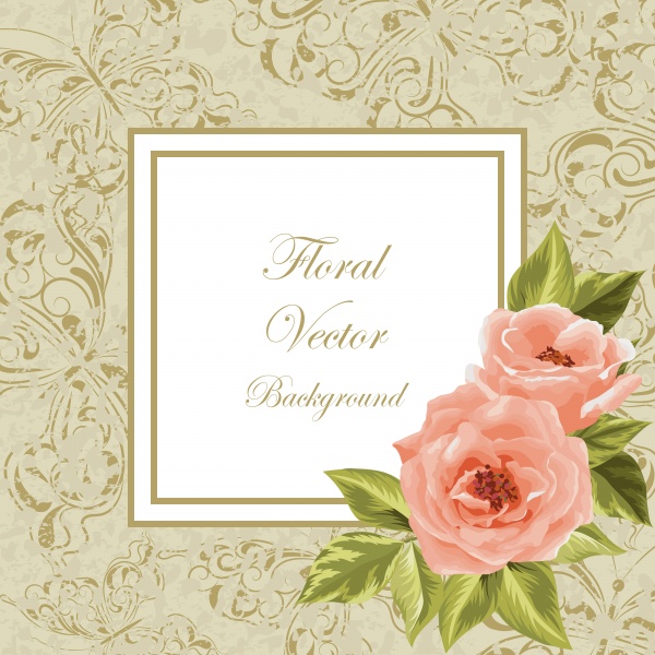 Vector illustration of a beautiful vintage frame with flowers for invitations and birthday cards (30 )