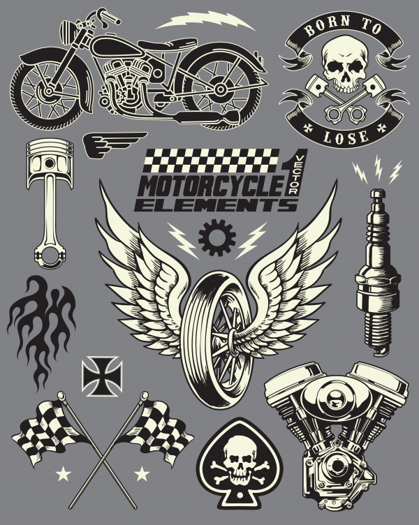 Motorcycle background. Bike Design Elements #2