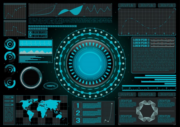 Futuristic HUD Background. Modern GUI warfare. Infographics HUD #2