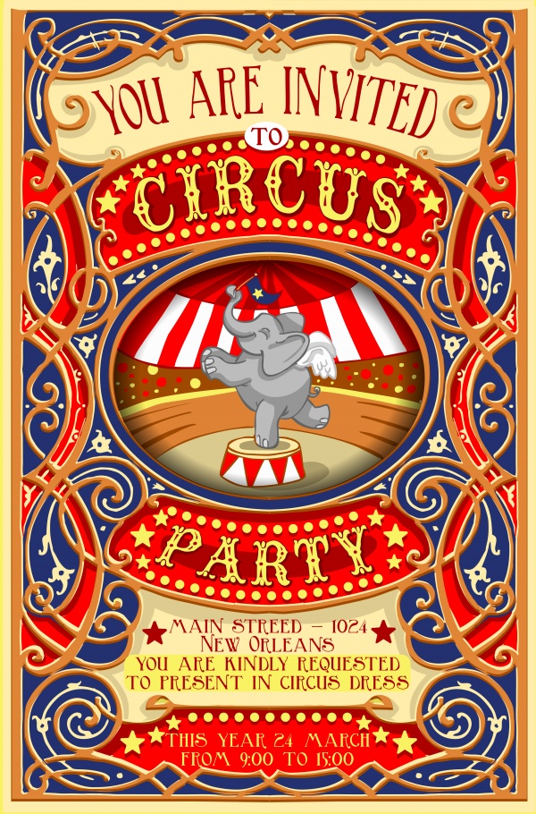 Circus Invitations Vector (8 файлов)