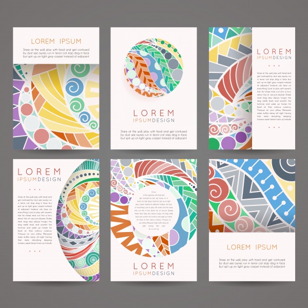 Brochures in random colorful Style Cards #1 (16 )