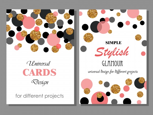 Glamour Stylish Cards Vector (6 )